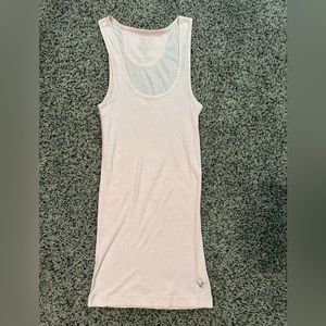Women’s American Eagle Long Light Pink Ribbed Tank Top- Size Small!